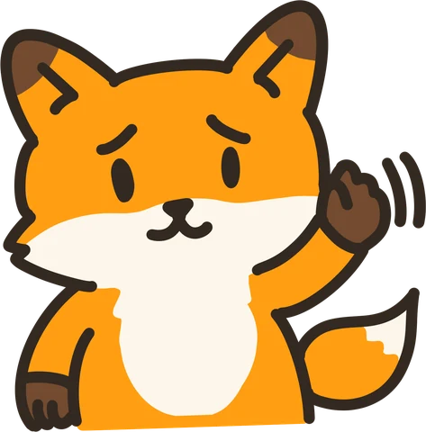 手をふる、きつねのそんちょ